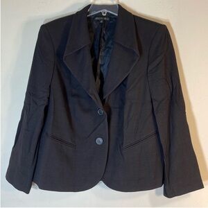 NEW! Lafayette 148 New York Wool Blend Two-Button Black Blazer. 14.